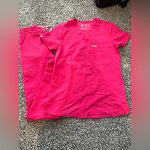 Figs Scrubs Hot Pink size XXS